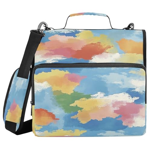 Gouache-Ordner mit 3 Ringen, 3,8 cm, mit extra Taschen, mit Griff, wasserdicht, Portfolio-Ordner für Büro, Schule Gouache-Ordner mit 3 Ringen, 3,8 cm, mit extra Taschen, mit Griff, wasserdicht, Portfolio-Ordner für Büro, Schule von WDdZzyy
