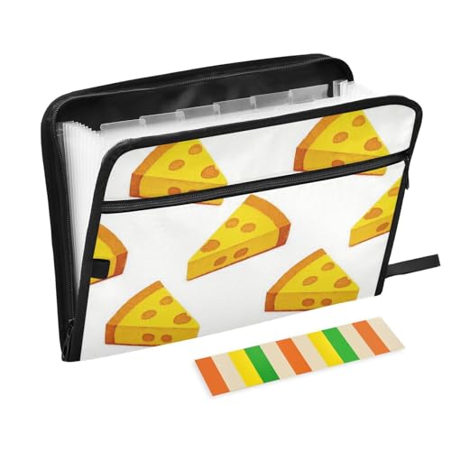 Käse-Organizer mit Fächern, Cartoon-Motiv, Gelb, dreieckig, 13 Taschen, A4, Briefgröße mit Reißverschluss, für Ordner mit Trennwänden Käse-Organizer mit Fächern, Cartoon-Motiv, Gelb, dreieckig, 13 Taschen, A4, Briefgröße mit Reißverschluss, für Ordner mit Trennwänden von WDdZzyy