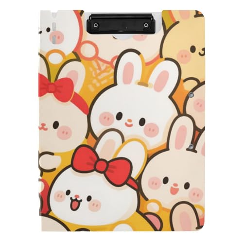 Klappbare Klemmbretter mit niedlichem Cartoon-Kaninchen-Motiv, A4, mit zwei Metall-Clips, Stifthalter, Still-Clipboard mit Abdeckung Klappbare Klemmbretter mit niedlichem Cartoon-Kaninchen-Motiv, A4, mit zwei Metall-Clips, Stifthalter, Still-Clipboard mit Abdeckung von WDdZzyy