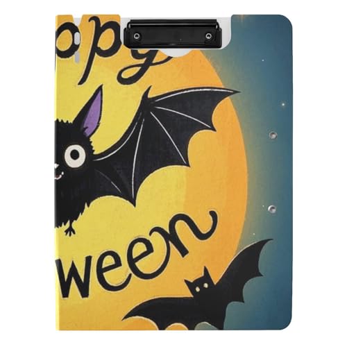 Klappbares Klemmbrett Happy Halloween Cartoon niedliche schwarze Fledermaus A4 Clipfolio Doppelclips Stifthalter Still-Clipboard mit festem Einband Klappbares Klemmbrett Happy Halloween Cartoon niedliche schwarze Fledermaus A4 Clipfolio Doppelclips Stifthalter Still-Clipboard mit festem Einband von WDdZzyy