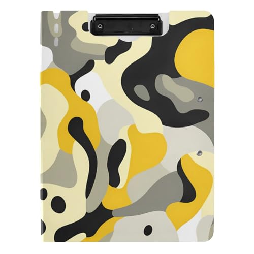 Klemmbrett, faltbar, Camouflage, Gelb, A4, Klemmbrett, Folio, horizontal und vertikal, Doppel-Clips, Büro-Klemmbrett mit festem Einband Klemmbrett, faltbar, Camouflage, Gelb, A4, Klemmbrett, Folio, horizontal und vertikal, Doppel-Clips, Büro-Klemmbrett mit festem Einband von WDdZzyy