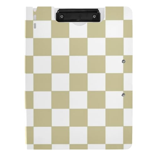 Klemmbrett Faltbares gelbes und weißes amerikanisches Karomuster A4 Klemmbrett Folio doppelte Metallclips Stifthalter Still-Clipboard mit Abdeckung Klemmbrett Faltbares gelbes und weißes amerikanisches Karomuster A4 Klemmbrett Folio doppelte Metallclips Stifthalter Still-Clipboard mit Abdeckung von WDdZzyy