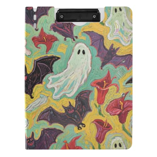 Klemmbrett Halloween Fledermäuse rote Calla Lilie Ölgemälde A4 Klemmbrett Binder Zwei Metallclips Stifthalter Still-Clipboard mit festem Einband Klemmbrett Halloween Fledermäuse rote Calla Lilie Ölgemälde A4 Klemmbrett Binder Zwei Metallclips Stifthalter Still-Clipboard mit festem Einband von WDdZzyy