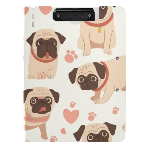 Klemmbrett Mops Hunde Cartoon Pastell A4 Klemmbrett mit Ordner Zwei Metallclips Stifthalter Schule Klemmbrett mit Abdeckung Klemmbrett Mops Hunde Cartoon Pastell A4 Klemmbrett mit Ordner Zwei Metallclips Stifthalter Schule Klemmbrett mit Abdeckung von WDdZzyy