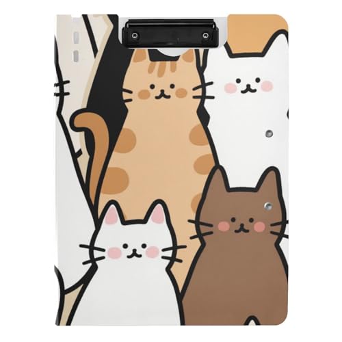 Klemmbrett Niedliche Cartoon-Katze, A4-Klemmbrett, Folio, horizontal und vertikal, Doppel-Clips, Büro-Klemmbrett mit Abdeckung Klemmbrett Niedliche Cartoon-Katze, A4-Klemmbrett, Folio, horizontal und vertikal, Doppel-Clips, Büro-Klemmbrett mit Abdeckung von WDdZzyy