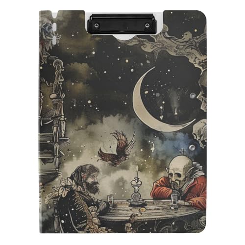 Klemmbrett Ordner Gothic A4 Klemmbrett Clipfolio Horizontal und Vertikal Doppelclips Büro Klemmbrett mit Abdeckung von WDdZzyy