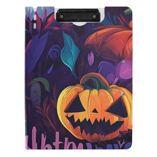 Klemmbrett Ordner Gruselig Halloween Jack-o-Laterne Kürbis A4 Clipfolio Zwei Metallclips Stifthalter Büro Klemmbrett mit Abdeckung Klemmbrett Ordner Gruselig Halloween Jack-o-Laterne Kürbis A4 Clipfolio Zwei Metallclips Stifthalter Büro Klemmbrett mit Abdeckung von WDdZzyy