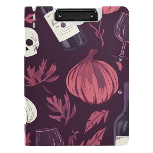 Klemmbrett Ordner Halloween Wein Schädel A4 Klemmbrett Binderfolio Doppelte Metallclips Stifthalter Schule Klemmbrett mit Abdeckung Klemmbrett Ordner Halloween Wein Schädel A4 Klemmbrett Binderfolio Doppelte Metallclips Stifthalter Schule Klemmbrett mit Abdeckung von WDdZzyy