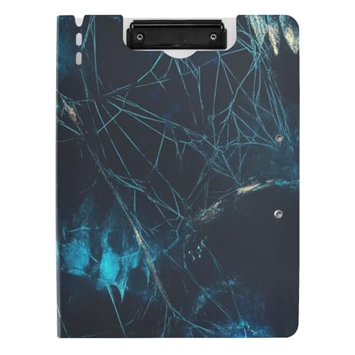 Klemmbrett Ordner Horror Skull A4 Klemmbrett Padfolio Zwei Metallclips Stifthalter Still-Clipboard mit Abdeckung von WDdZzyy