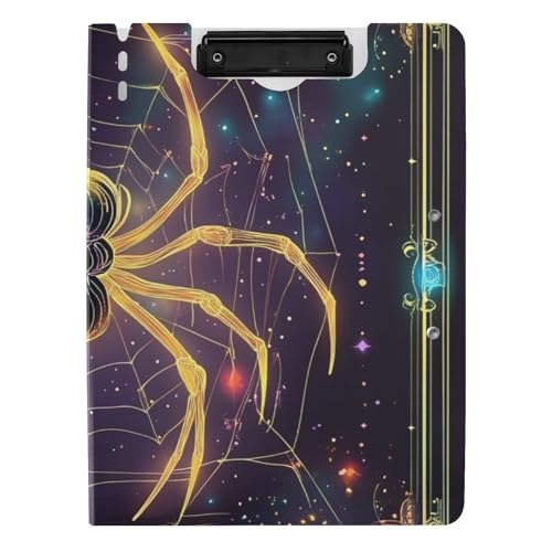 Klemmbrett Ordner Spider A4 Klemmbrett mit Padfolio Doppelte Metallclips Stifthalter Büro Klemmbrett mit Abdeckung von WDdZzyy