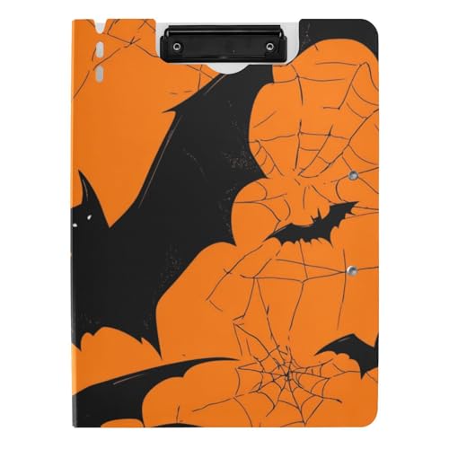 Klemmbrett mit Ordner, Silhouette, schwarze Fledermäuse, Halloween, A4, Klemmbrett, Padfolio, horizontale und vertikale Doppel-Clips, Still-Clipboard mit Abdeckung Klemmbrett mit Ordner, Silhouette, schwarze Fledermäuse, Halloween, A4, Klemmbrett, Padfolio, horizontale und vertikale Doppel-Clips, Still-Clipboard mit Abdeckung von WDdZzyy