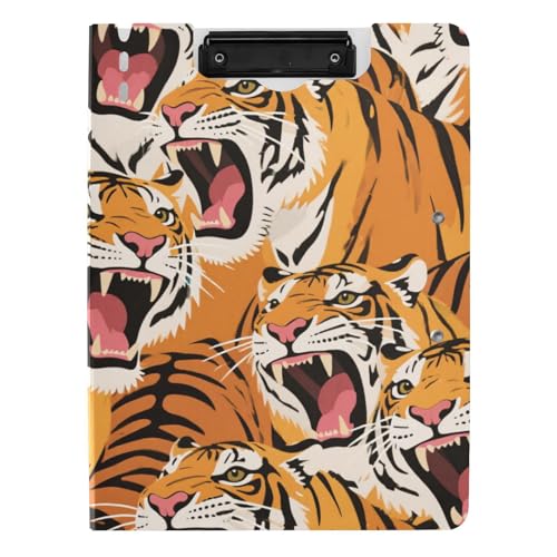Klemmbrett mit Ordner, buntes Cartoon-Tier-Tiger-A4-Klemmbrett mit Padfolio, horizontale und vertikale Doppel-Clips, Still-Clipboard mit Abdeckung Klemmbrett mit Ordner, buntes Cartoon-Tier-Tiger-A4-Klemmbrett mit Padfolio, horizontale und vertikale Doppel-Clips, Still-Clipboard mit Abdeckung von WDdZzyy