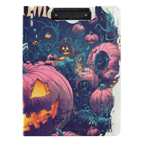Klemmbrett mit Ordner Happy Halloween Kürbisse A4 Klemmbrett Padfolio Zwei Metallclips Stifthalter Schule Klemmbrett mit Hardcover Klemmbrett mit Ordner Happy Halloween Kürbisse A4 Klemmbrett Padfolio Zwei Metallclips Stifthalter Schule Klemmbrett mit Hardcover von WDdZzyy