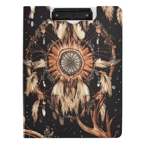 Klemmbrett mit Ordner Western Cowboy Traumfänger Hirsch Schädel A4 Klemmbrett Binder Horizontal und Vertikal Doppelclips Schule Klemmbrett mit Abdeckung Klemmbrett mit Ordner Western Cowboy Traumfänger Hirsch Schädel A4 Klemmbrett Binder Horizontal und Vertikal Doppelclips Schule Klemmbrett mit Abdeckung von WDdZzyy