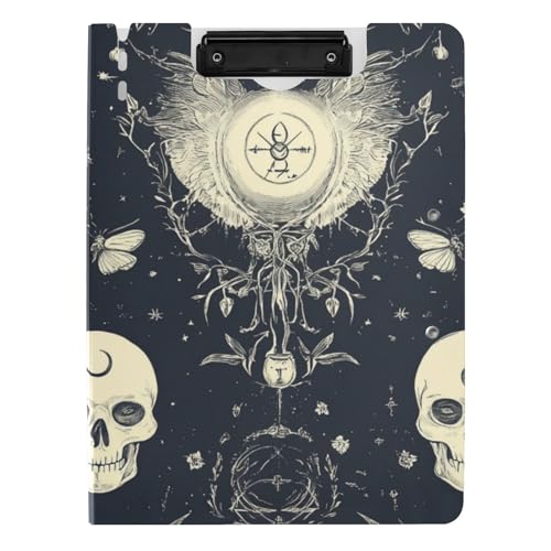Klemmbrett mit Ordner dunkelblau weiß Totenköpfe A4 Klemmbrett Folio Binder Zwei Metallclips Stifthalter Büro Klemmbrett mit Abdeckung Klemmbrett mit Ordner dunkelblau weiß Totenköpfe A4 Klemmbrett Folio Binder Zwei Metallclips Stifthalter Büro Klemmbrett mit Abdeckung von WDdZzyy