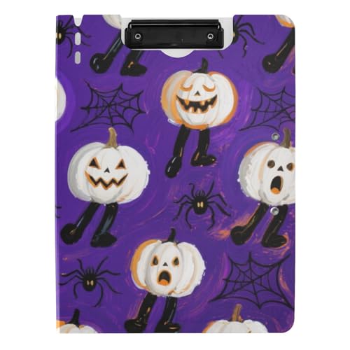 Klemmbrettmappe Halloween Weiße Kürbisse A4 Klemmbrett Folio Binder Doppelte Metallclips Stifthalter Still-Clipboard mit festem Einband Klemmbrettmappe Halloween Weiße Kürbisse A4 Klemmbrett Folio Binder Doppelte Metallclips Stifthalter Still-Clipboard mit festem Einband von WDdZzyy