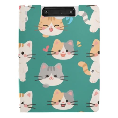 Klemmbrettmappe mit Aufbewahrung, Cartoon, niedliche weiße Katze, A4, Klemmbrett, Ordner, doppelte Metallklammern, Stifthalter, Schulklemmbrett mit Abdeckung Klemmbrettmappe mit Aufbewahrung, Cartoon, niedliche weiße Katze, A4, Klemmbrett, Ordner, doppelte Metallklammern, Stifthalter, Schulklemmbrett mit Abdeckung von WDdZzyy