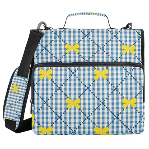 Ringbuch-Organizer mit 3 Ringen und Schulterriemen, 3,8 cm, Gelb und Blau Ringbuch-Organizer mit 3 Ringen und Schulterriemen, 3,8 cm, Gelb und Blau von WDdZzyy