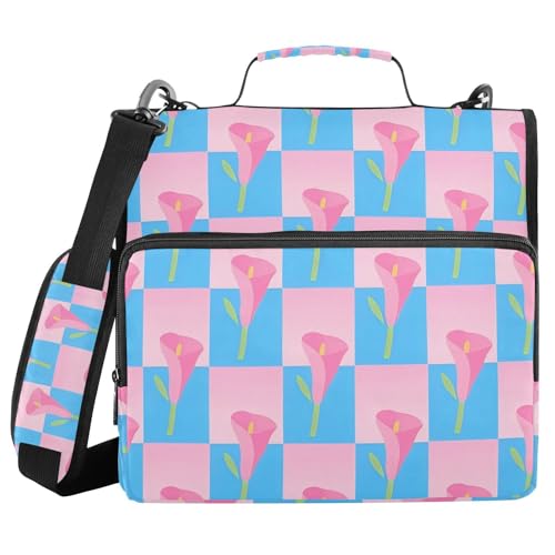 Ringbuch mit 3 Ringen, 3 Ringe, mit Schultergurt, einfach zu transportieren, Portfolio-Ordner für die Mittelschule, 3,8 cm, Blau / Rosa Ringbuch mit 3 Ringen, 3 Ringe, mit Schultergurt, einfach zu transportieren, Portfolio-Ordner für die Mittelschule, 3,8 cm, Blau / Rosa von WDdZzyy