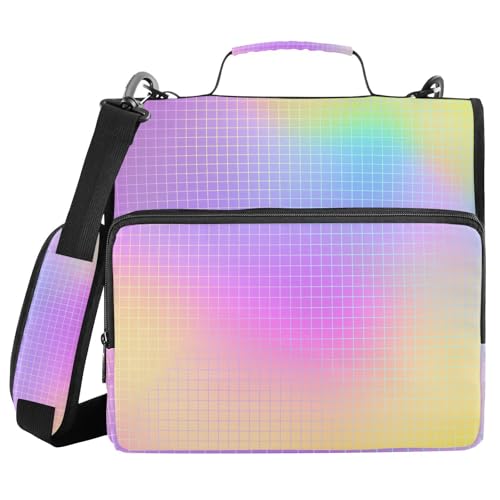 Ringbuch mit 3 Ringen, Regenbogenfarben, 3,8 cm, Büroordner mit Schultergurt, wasserdicht, Portfolio-Organizer für die Mittelschule Ringbuch mit 3 Ringen, Regenbogenfarben, 3,8 cm, Büroordner mit Schultergurt, wasserdicht, Portfolio-Organizer für die Mittelschule von WDdZzyy
