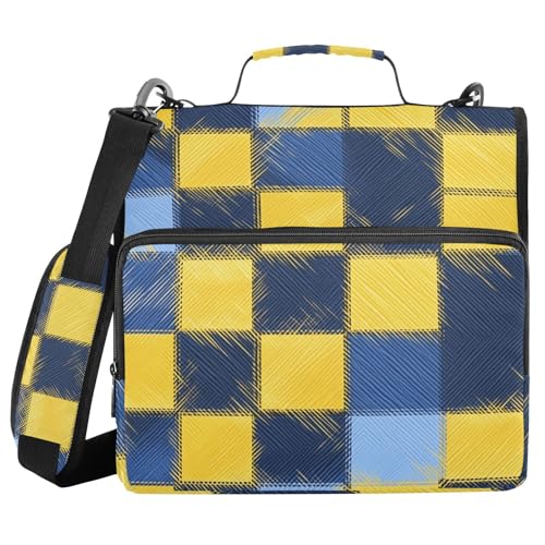 Ringbuch mit 3 Ringen, Reißverschluss, wasserdicht, tragbar, für Zuhause, Reisen, sichere Aufbewahrungstasche für Schule und Büro, 3,8 cm, Gelb / Blau Ringbuch mit 3 Ringen, Reißverschluss, wasserdicht, tragbar, für Zuhause, Reisen, sichere Aufbewahrungstasche für Schule und Büro, 3,8 cm, Gelb / Blau von WDdZzyy