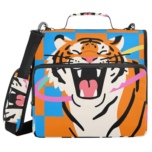 Ringbuch mit 3 Ringen, kariert, kariert, 3,8 cm, Reißverschluss, mit Schultergurt, mehrere Taschen, Dokumenten-Organizer für Schule und Büro, Orange Ringbuch mit 3 Ringen, kariert, kariert, 3,8 cm, Reißverschluss, mit Schultergurt, mehrere Taschen, Dokumenten-Organizer für Schule und Büro, Orange von WDdZzyy