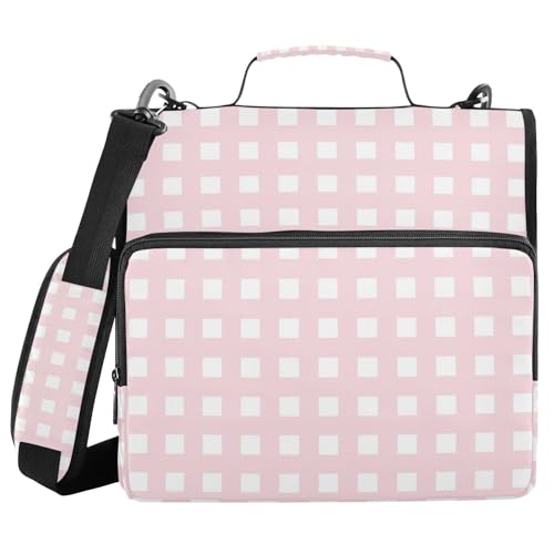 Ringbuch mit 3 Ringen, mit extra Taschen und Gurt, für Dokumente, Dateien, Aufbewahrungstasche für Schule und Büro, Rosa Ringbuch mit 3 Ringen, mit extra Taschen und Gurt, für Dokumente, Dateien, Aufbewahrungstasche für Schule und Büro, Rosa von WDdZzyy