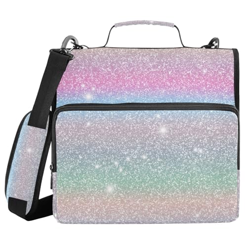 Ringordner mit 3 Ringen, Regenbogenfarben, 3,8 cm, mit Schultergurt und Griff, mehrere Taschen, Schulordner für die Schule Ringordner mit 3 Ringen, Regenbogenfarben, 3,8 cm, mit Schultergurt und Griff, mehrere Taschen, Schulordner für die Schule von WDdZzyy
