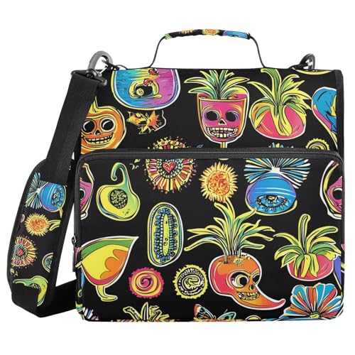 Skulls Summer Fresh Fruits Dokumentenmappe mit 3 Ringen, Reißverschluss, mit Griff und abnehmbarem Schultergurt, Dokumentenmappe für Büro, Schule, 3,8 cm Skulls Summer Fresh Fruits Dokumentenmappe mit 3 Ringen, Reißverschluss, mit Griff und abnehmbarem Schultergurt, Dokumentenmappe für Büro, Schule, 3,8 cm von WDdZzyy