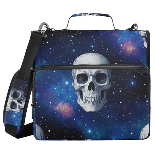 Universe Stars Sternenschädel 3,8 cm Ringordner Organizer mit Riemen, mehrere Taschen, Reißverschluss, Portfolio, geeignet für Mittelschule Universe Stars Sternenschädel 3,8 cm Ringordner Organizer mit Riemen, mehrere Taschen, Reißverschluss, Portfolio, geeignet für Mittelschule von WDdZzyy