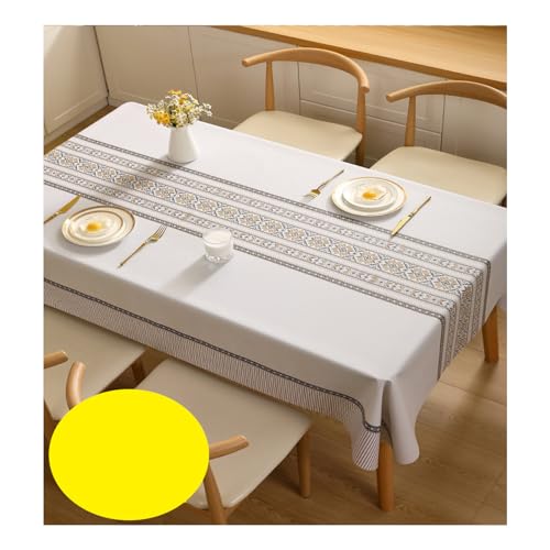 Hellgraue Tischdecke, rechteckige Größe von 59–86,6 Zoll erhältlich, öl- und wasserfeste, rutschfeste, verschleißfeste Tischdecken von WEAREZ