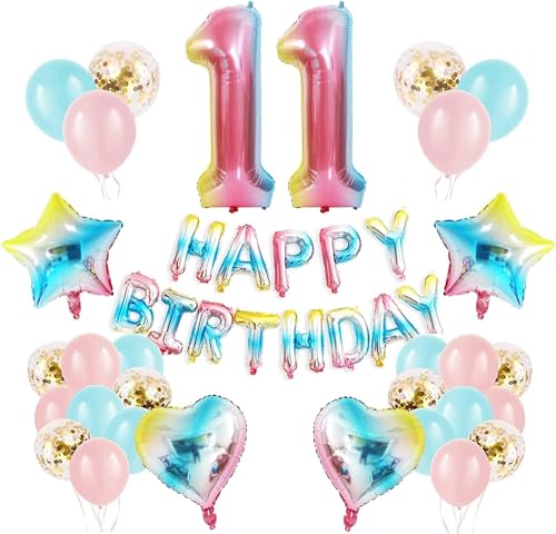 Regenbogen 11 Geburtstag Party Dekorationen Happy Birthday Banner Konfetti Latex Luftballons Zahl 11 Ballon Geburtstag Supplies für Jungen Mädchen Regenbogen 11 Geburtstag Party Dekorationen Happy Birthday Banner Konfetti Latex Luftballons Zahl 11 Ballon Geburtstag Supplies für Jungen Mädchen von WEARYGING