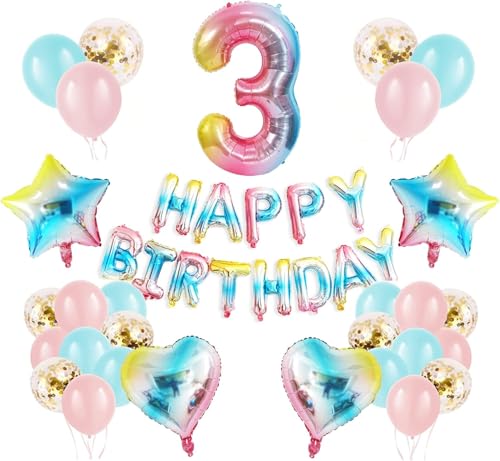 Regenbogen 3 Geburtstag Party Dekorationen Happy Birthday Banner Konfetti Latex Ballon Zahl 3 Geburtstag Supplies für Jungen Mädchen Regenbogen 3 Geburtstag Party Dekorationen Happy Birthday Banner Konfetti Latex Ballon Zahl 3 Geburtstag Supplies für Jungen Mädchen von WEARYGING