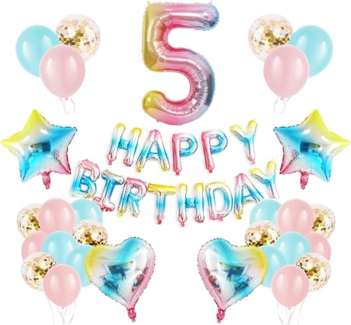 Regenbogen 5 Geburtstag Party Dekorationen Happy Birthday Banner Konfetti Latex Luftballons Zahl 5 Ballon Geburtstag Supplies für Jungen Mädchen Regenbogen 5 Geburtstag Party Dekorationen Happy Birthday Banner Konfetti Latex Luftballons Zahl 5 Ballon Geburtstag Supplies für Jungen Mädchen von WEARYGING