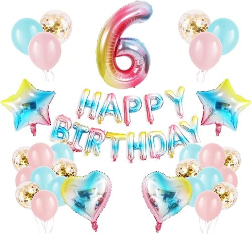 Regenbogen 6 Geburtstag Party Dekorationen Happy Birthday Banner Konfetti Latex Luftballons Zahl 6 Ballon Geburtstag Supplies für Jungen Mädchen Regenbogen 6 Geburtstag Party Dekorationen Happy Birthday Banner Konfetti Latex Luftballons Zahl 6 Ballon Geburtstag Supplies für Jungen Mädchen von WEARYGING