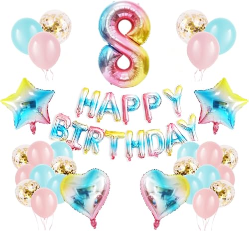Regenbogen 8 Geburtstag Party Dekorationen Happy Birthday Banner Konfetti Latex Luftballons Zahl 8 Ballon Geburtstag Supplies für Jungen Mädchen Regenbogen 8 Geburtstag Party Dekorationen Happy Birthday Banner Konfetti Latex Luftballons Zahl 8 Ballon Geburtstag Supplies für Jungen Mädchen von WEARYGING
