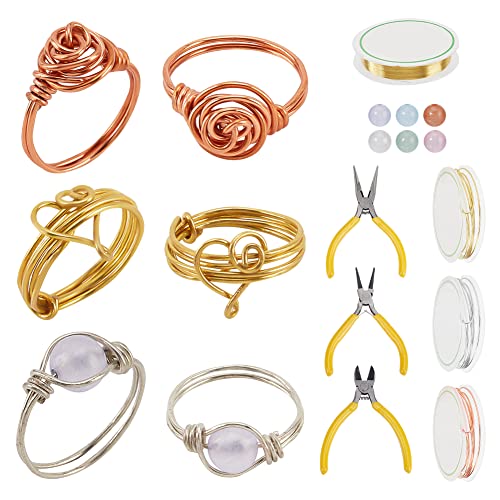 WEBBEDY 12 Satz Ringe Selber Machen Set Schmuck Selber Wire Wrapped Ring Making Kit, DIY Set Erwachsene Für Schmuck Basteln Zubehör-Kit Für Die Schmuckherstellung 3 Styles WEBBEDY 12 Satz Ringe Selber Machen Set Schmuck Selber Wire Wrapped Ring Making Kit, DIY Set Erwachsene Für Schmuck Basteln Zubehör-Kit Für Die Schmuckherstellung 3 Styles von WEBEEDY