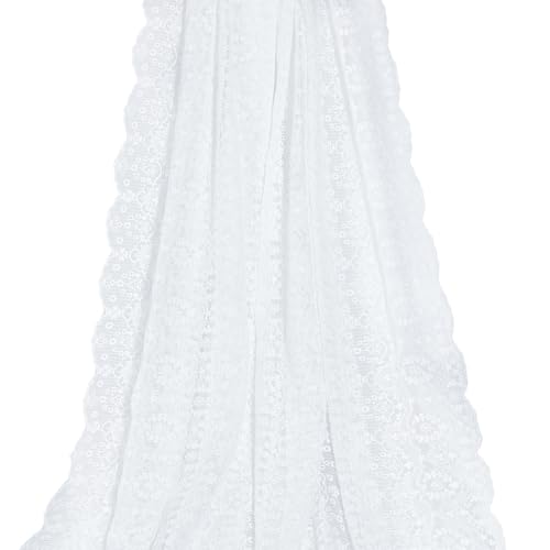 WEBEEDY 1,8 m französischer bestickter Tüll-Spitzenstoff, 130 cm breit, weich, Retro-Blumenstickerei, Netzstoff, Spitzenbesatz, Meterware, für Heimwerker, Hochzeitskleid, Nähen, Heimtischdecke WEBEEDY 1,8 m französischer bestickter Tüll-Spitzenstoff, 130 cm breit, weich, Retro-Blumenstickerei, Netzstoff, Spitzenbesatz, Meterware, für Heimwerker, Hochzeitskleid, Nähen, Heimtischdecke von WEBEEDY
