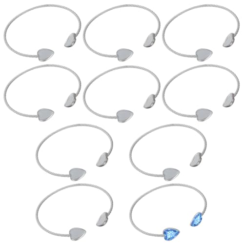 WEBEEDY 10 Stk. Herzform Lünette Armreif Rohlinge Aus Edelstahl Spirale Armreif Ring Mit Fassungen Für DIY Basteln Schmuckherstellung Und Zubehör Geschenk zu Weihnachten 12mm Tablett WEBEEDY 10 Stk. Herzform Lünette Armreif Rohlinge Aus Edelstahl Spirale Armreif Ring Mit Fassungen Für DIY Basteln Schmuckherstellung Und Zubehör Geschenk zu Weihnachten 12mm Tablett von WEBEEDY