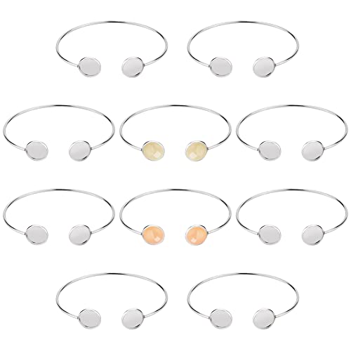 WEBEEDY 10 Stück 12mm Blank Manschette Armband Lünette Trays Blank Einstellungen Bangle Armband für Schmuck Machen DIY von WEBEEDY