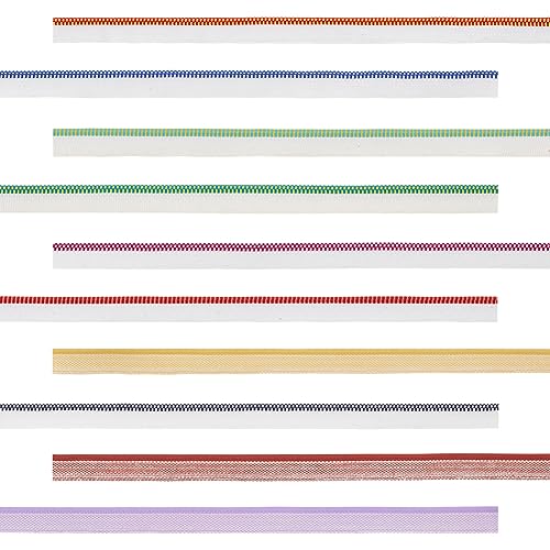 WEBEEDY 10 Stück Buchbinderei Stirnbänder 10 Farben Baumwolle Buch Stirnband Buchbinderei Kit für Anfänger Buchbinderei Buch Dekor, 20 Yards in Total von WEBEEDY