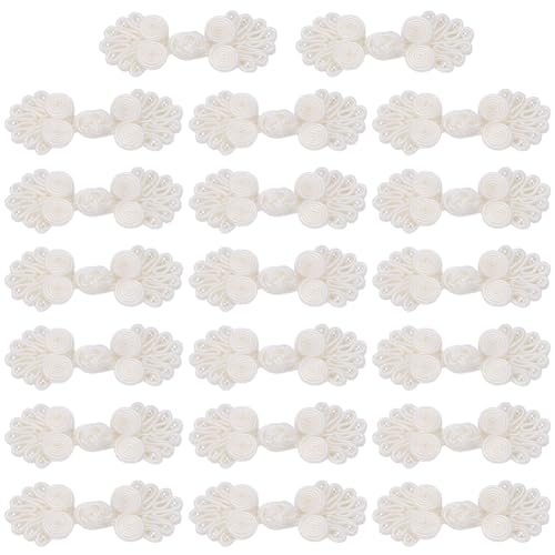 WEBEEDY 10 Stück Chinesische Knoten Froschknöpfe Weiße Chinesische Verschlussknöpfe Nähknöpfe Verschlüsse Mit Perlen Für Cheongsam Mantel Jacken Cardigan 6.6 x 2.2cm WEBEEDY 10 Stück Chinesische Knoten Froschknöpfe Weiße Chinesische Verschlussknöpfe Nähknöpfe Verschlüsse Mit Perlen Für Cheongsam Mantel Jacken Cardigan 6.6 x 2.2cm von WEBEEDY