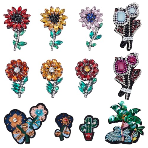 WEBEEDY 12 Stile Blumen Strass Perlen Patches Aufnähen Blumenstickerei Patches Applikation Rose Kokosnuss Kaktus Muster Pailletten Perlen Dekorativer Patch für Mantel Kostüm Kleid Hut Schuhe DIY WEBEEDY 12 Stile Blumen Strass Perlen Patches Aufnähen Blumenstickerei Patches Applikation Rose Kokosnuss Kaktus Muster Pailletten Perlen Dekorativer Patch für Mantel Kostüm Kleid Hut Schuhe DIY von WEBEEDY
