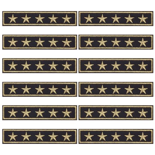 WEBEEDY 12 Stück Armee-Aufnäher Zum Aufbügeln US-Flagge Sterne Schultergurt Epaulet Militär-Aufnäher Bestickte Aufnäher Applikation Für Selbstgemachte Hüte, Jacke, 2.5 x12.8 cm von WEBEEDY