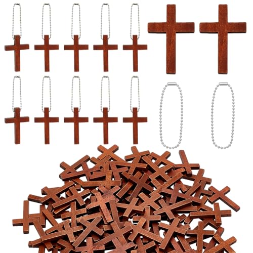 WEBEEDY 120 Stück Natur Mini Holzkreuz Anhänger Mit Schlüsselanhänger Holzkreuz Anhänger Hängend Für DIY Halskette Armband Taschenanhänger Schmuckhandwerk Handgefertigtes Zubehör WEBEEDY 120 Stück Natur Mini Holzkreuz Anhänger Mit Schlüsselanhänger Holzkreuz Anhänger Hängend Für DIY Halskette Armband Taschenanhänger Schmuckhandwerk Handgefertigtes Zubehör von WEBEEDY