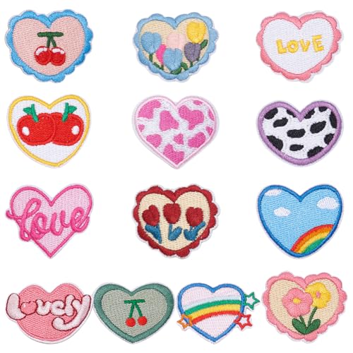 WEBEEDY 13 Stile Bestickte Selbstklebende Patches Niedliche Herz Aufnäher Aufnähen von Applikationen Verzierungen Für Kleidung Tasche Handy Dekor WEBEEDY 13 Stile Bestickte Selbstklebende Patches Niedliche Herz Aufnäher Aufnähen von Applikationen Verzierungen Für Kleidung Tasche Handy Dekor von WEBEEDY