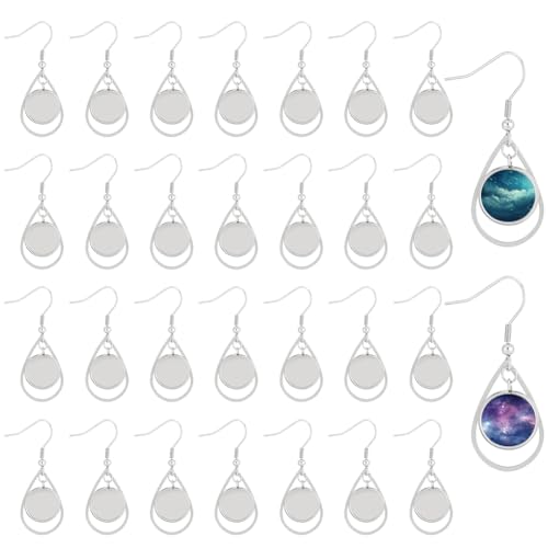 WEBEEDY 15 Paar Ohrringhaken Tropfenförmige Cabochon-Ohrringfassungstabletts DIY Cabochon-Ohrring-Basisfassung Blanko Schmuckzubehör DIY-Einfassungen Für Die Herstellung von Ohrringen(Keine Cabochons) WEBEEDY 15 Paar Ohrringhaken Tropfenförmige Cabochon-Ohrringfassungstabletts DIY Cabochon-Ohrring-Basisfassung Blanko Schmuckzubehör DIY-Einfassungen Für Die Herstellung von Ohrringen(Keine Cabochons) von WEBEEDY