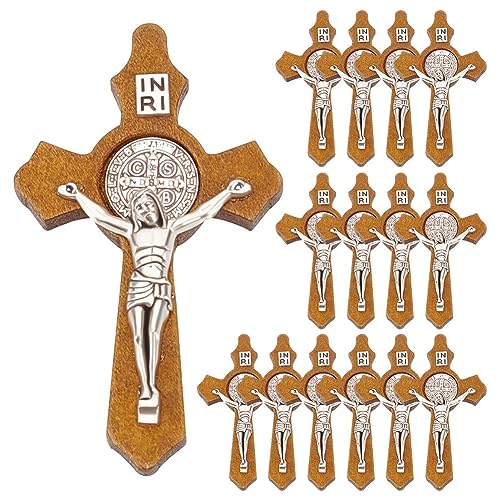 WEBEEDY 15 Stück Hölzernes Kruzifix Christliches Jesus-Kreuz Religiöse Kruzifix-Charms-Anhänger Für DIY-Rosenkranz-Halskettenherstellung Schmuckzubehör WEBEEDY 15 Stück Hölzernes Kruzifix Christliches Jesus-Kreuz Religiöse Kruzifix-Charms-Anhänger Für DIY-Rosenkranz-Halskettenherstellung Schmuckzubehör von WEBEEDY