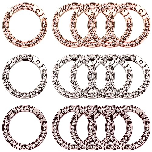 WEBEEDY 15 Stück Strass-Feder-O-Ringe, Runder Karabiner, Schnappclip, Schnalle, Feder-Schlüsselanhänger Für Schlüsselanhänger, Taschen, Geldbörse, Riemen, Auto-Schlüsselanhänger WEBEEDY 15 Stück Strass-Feder-O-Ringe, Runder Karabiner, Schnappclip, Schnalle, Feder-Schlüsselanhänger Für Schlüsselanhänger, Taschen, Geldbörse, Riemen, Auto-Schlüsselanhänger von WEBEEDY