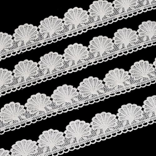 WEBEEDY 15 Yard Besticktes Spitzenband 5.9cm Zierleiste Mit Geschwungener Kante Für DIY Bastelarbeiten Beim Nähen Hochzeitskleidzubehör Geschenkpapier Vorhänge Hüte Wohnkultur Beige von WEBEEDY